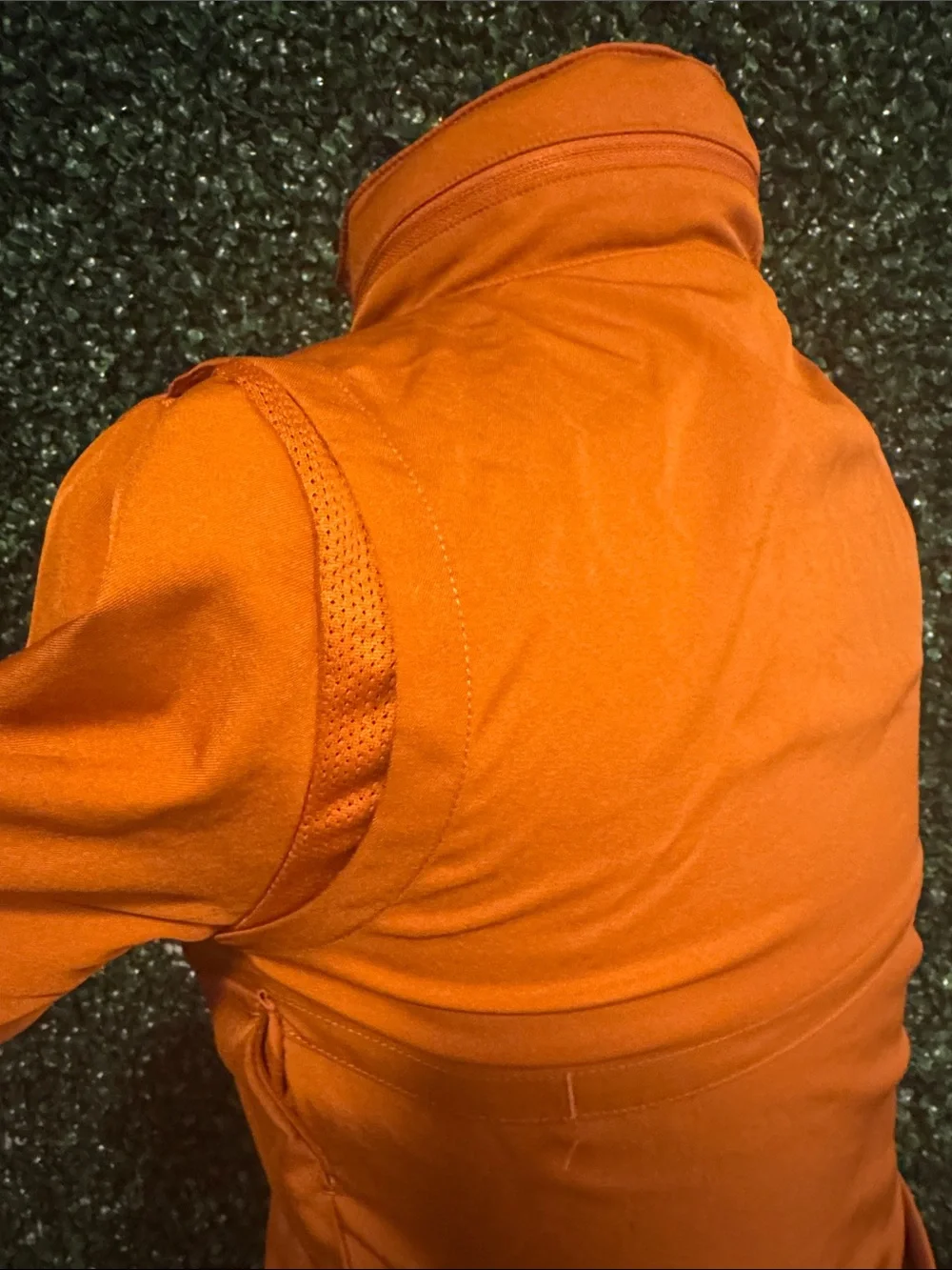 Nike Orange Full-Zip Hooded Jacket with White Sleeve Bands